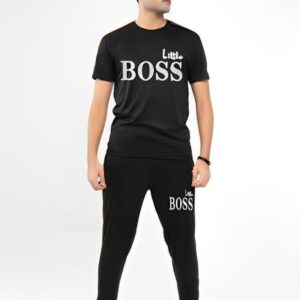 2 Pcs Men's Micro Printed Track Suit