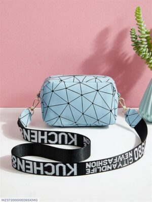 Girl's Printed Blue Crossbody Bag