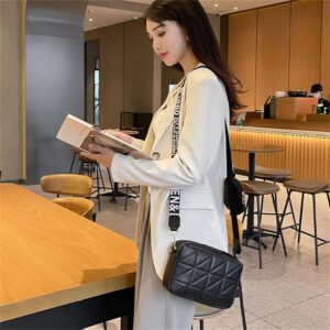Girl's White PU Leather Embroidered Crossbody Bag