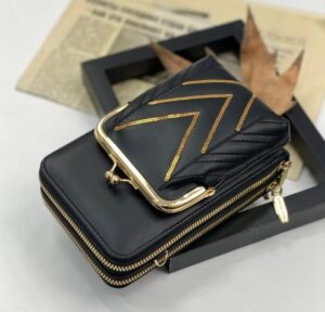 Women's Black PU Leather Crossbody Bag