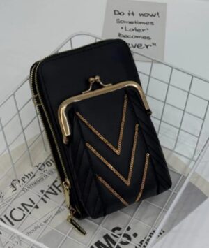 Women's Black PU Leather Crossbody Bag