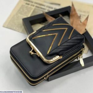 Women's Black PU Leather Crossbody Bag
