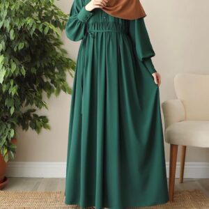 Elegant Green Georgette Classic Abaya - 1 Piece with Stroller