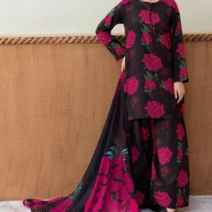 3 Pc SWISS LAWN Suit With SILK Dupatta -AFSANAH-P1BR