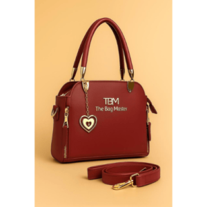TBM High Quality Synthetic Leather Handbag with Long Belt & Metal Zip