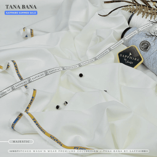 SAPPHIRE (Majestic) Unstitched Wash & Wear ( TANA BANA )