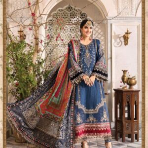 3PC CHIFFON EMBROIDED SUIT - MARIA B chiffon - P1SH